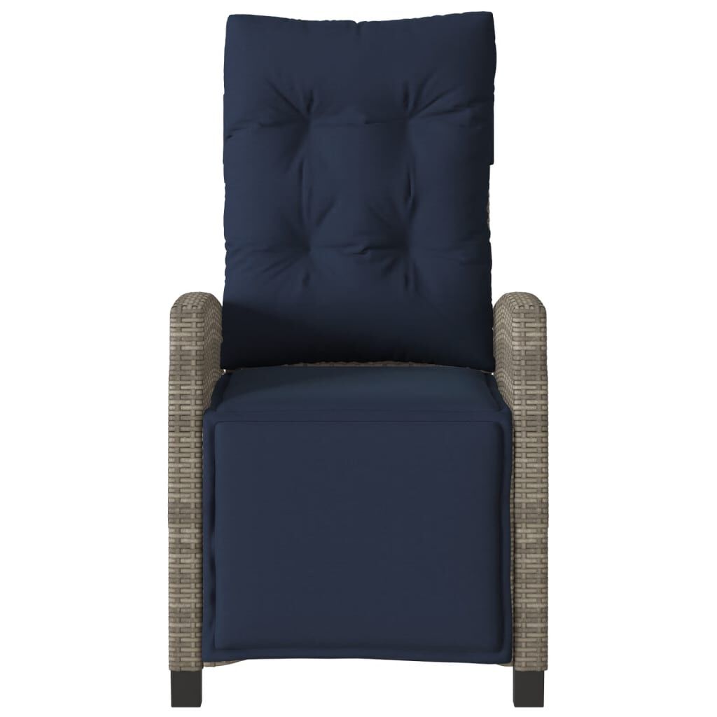 vidaXL 3 Piece Bistro Set with Cushions Grey Poly Rattan