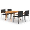 vidaXL Dining Set | Black | Solid acacia wood | Medium | Durable | Dining Set