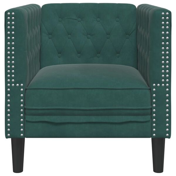 vidaXL Chesterfield Sofa Chair Dark Green Velvet
