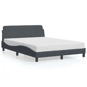 vidaXL Bed Frame "Dover" Dark Grey 137x190 cm Double Velvet