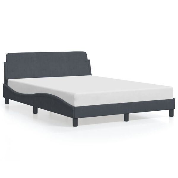vidaXL Bed Frame "Dover" Dark Grey 137x190 cm Double Velvet