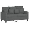 vidaXL 3 Piece Sofa Set with Cushions Dark Grey Fabric