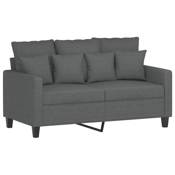 vidaXL 3 Piece Sofa Set with Cushions Dark Grey Fabric