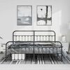vidaXL Metal Bed Frame without Mattress with Footboard Black 183x213cm