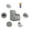 vidaXL Electric Massage Recliner Chair Light Grey Velvet