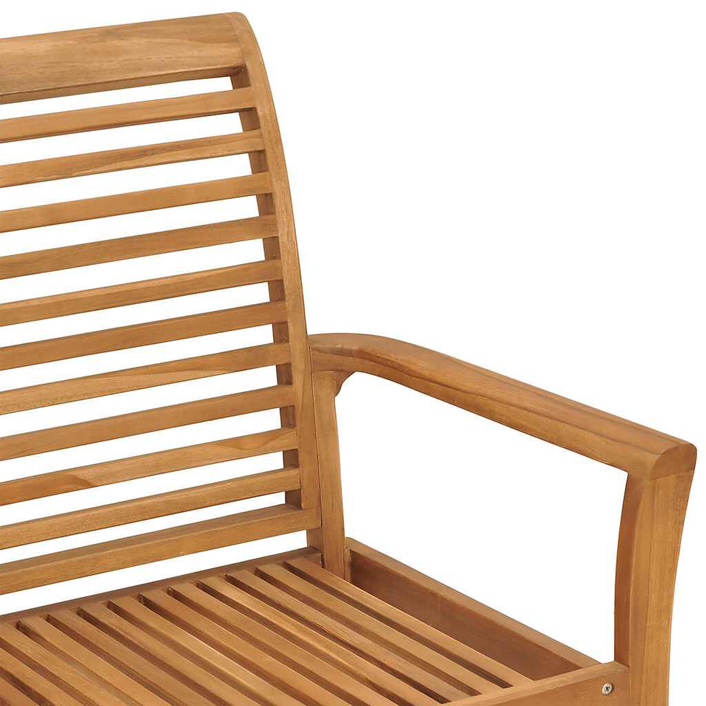 vidaXL Garden Bench with Cream Cushion 112 cm Solid Teak Wood