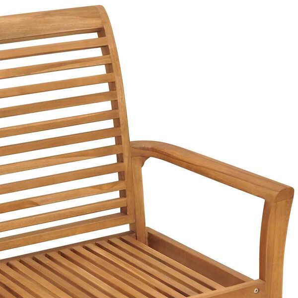 vidaXL Garden Bench with Cream Cushion 112 cm Solid Teak Wood