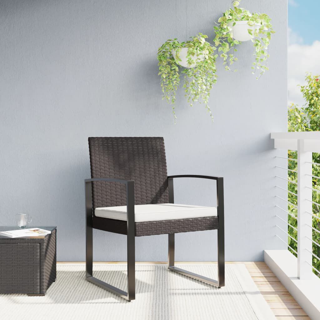 vidaXL Garden Dining Chairs 2 pcs Brown PP Rattan