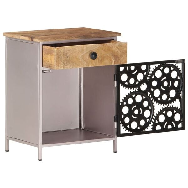 vidaXL Bedside Cabinet 40x30x50 cm Rough Mango Wood