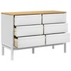 vidaXL Chest of Drawers FLORO White Solid Wood Pine