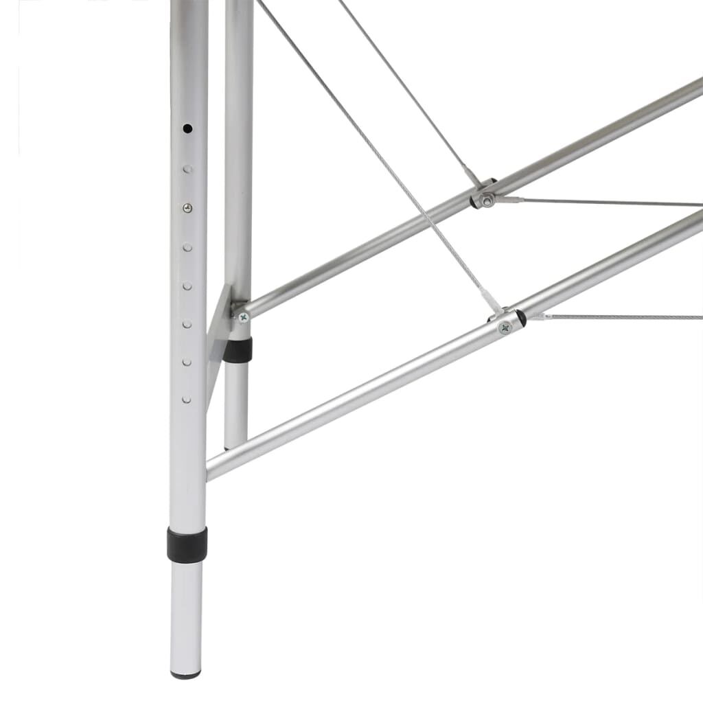 vidaXL Black Foldable Massage Table 2 Zones with Aluminium Frame