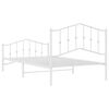 vidaXL Metal Bed Frame without Mattress with Footboard White 100x200cm