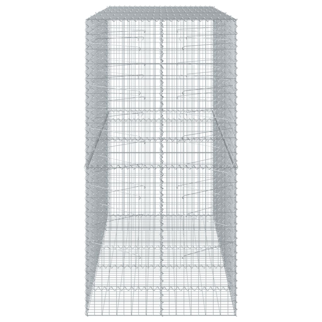 vidaXL Gabion Basket with Cover 250x100x200 cm Galvanised Iron