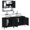 vidaXL 3 Piece Bathroom Furniture Set Black Engineered Wood