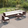 vidaXL 8 Piece Garden Lounge Set with Cushions Poly Rattan Brown
