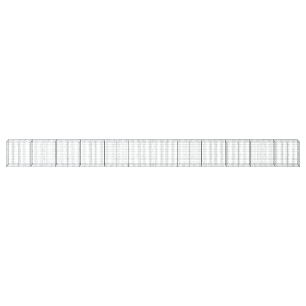 vidaXL Gabion Basket with Cover 1200x50x100 cm Galvanised Iron