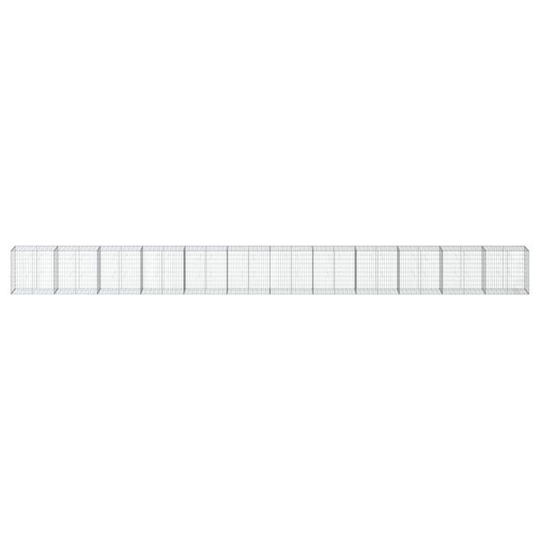 vidaXL Gabion Basket with Cover 1200x50x100 cm Galvanised Iron