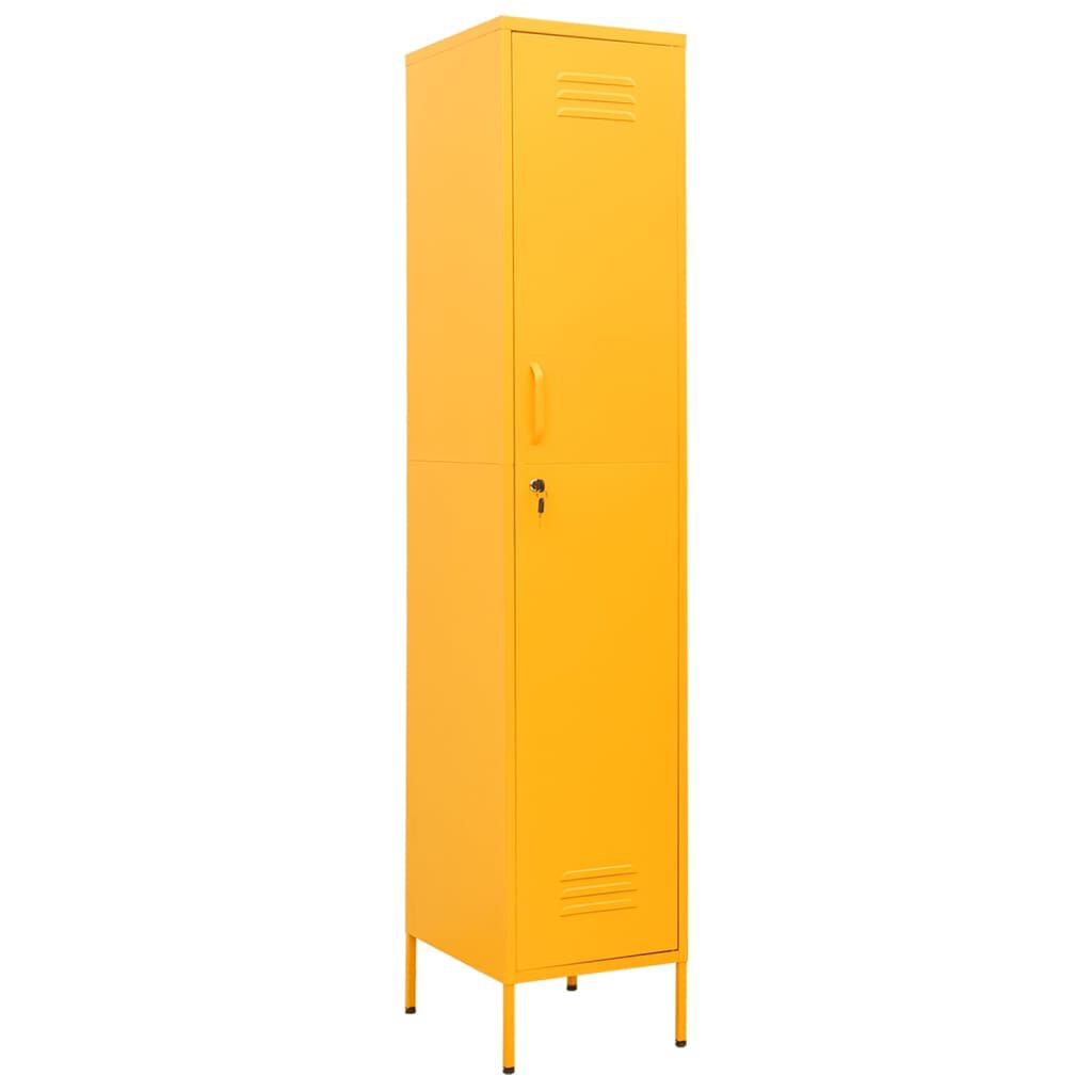 vidaXL Locker Cabinet Mustard Yellow 35x46x180 cm Steel