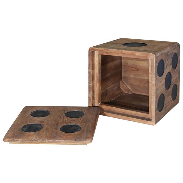 vidaXL Storage Box Mindi Wood 40x40x40 cm Dice Design