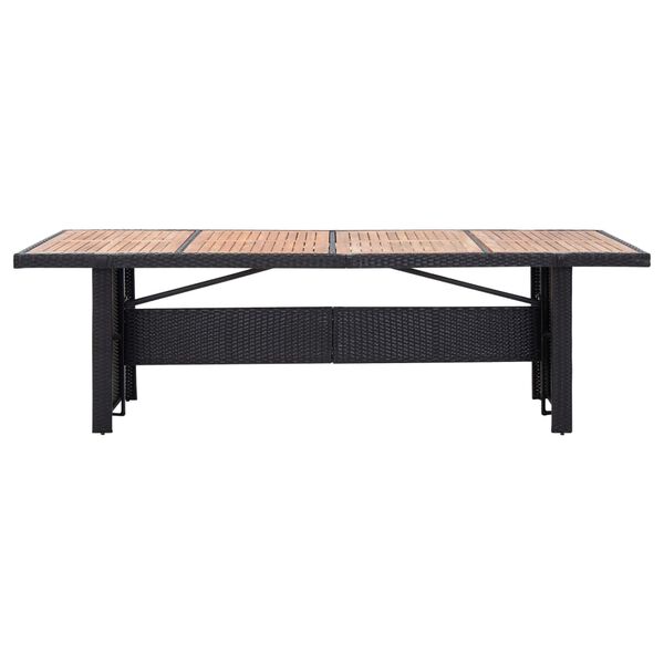 vidaXL 11 Piece Outdoor Dining Set Poly Rattan Acacia Wood Black