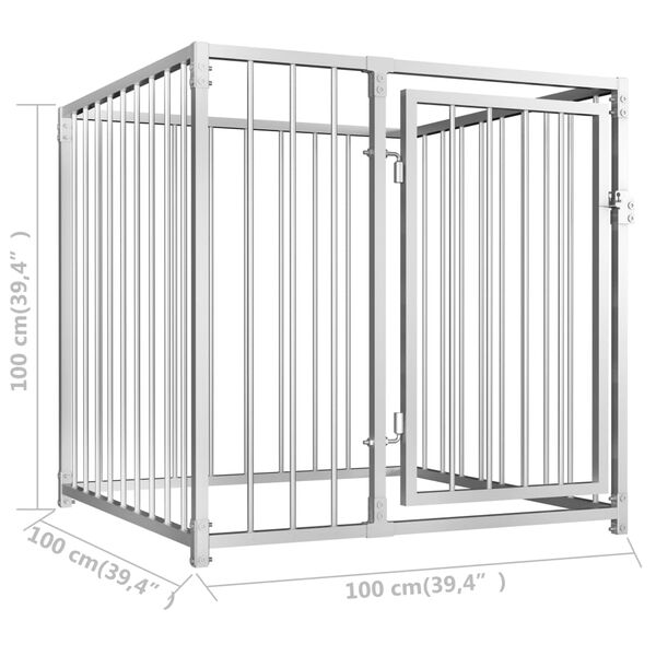 vidaXL Outdoor Dog Kennel 100x100x100 cm