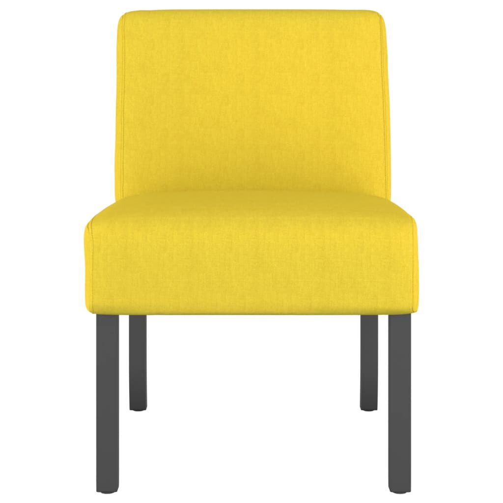 vidaXL Slipper Chair Light Yellow Fabric