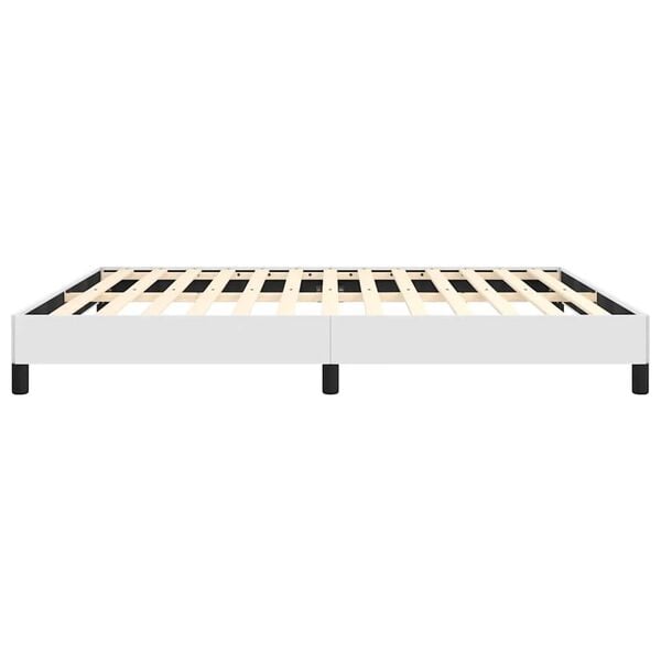 vidaXL Bed Frame without Mattress White 193x203 cm King Faux Leather