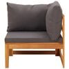 vidaXL 5 Piece Garden Lounge Set with Dark Grey Cushions Acacia Wood