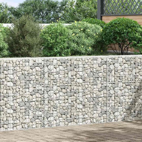 vidaXL Trapezium Gabion Raised Bed Galvanised Steel 150x20x100 cm