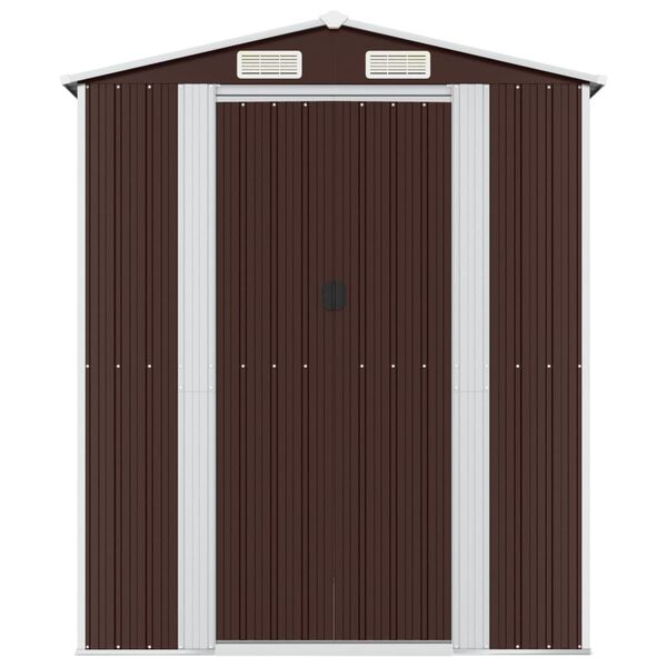 vidaXL Garden Shed Dark Brown 192x938x223 cm Galvanised Steel