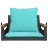 vidaXL Swing Bench with Cushions Black 63x62x40 cm Poly Rattan