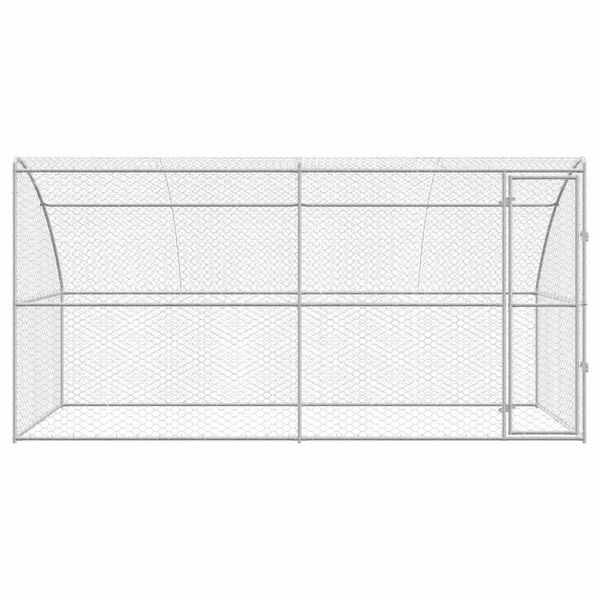 vidaXL Dog Kennel with Storage 2 pcs Silver 4 x 2 x 2 m Steel