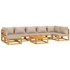 vidaXL 8 Piece Garden Lounge Set with Taupe Cushions Solid Wood
