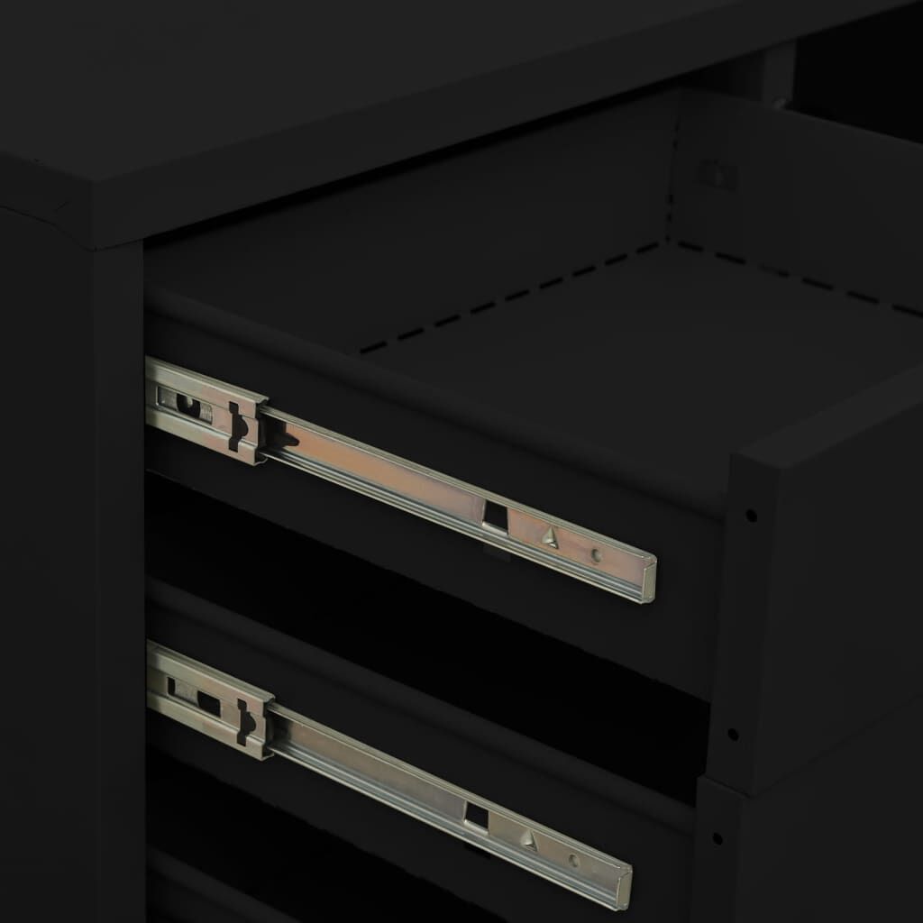 vidaXL Office Cabinet Black 90x40x102 cm Steel