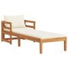 vidaXL Sun Lounger with Cream White Cushions Solid Acacia Wood