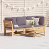 vidaXL 3 Piece Garden Lounge Set with Cushions Solid Wood Acacia