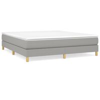 vidaXL Box Spring Bed with Mattress Light Grey 183x213 cm California King Fabric
