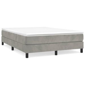 vidaXL Box Spring Bed Frame Light Grey Queen Velvet (US Only)