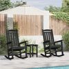 vidaXL Garden Rocking Chair 2 pcs Black 70 x 92 x 108cm Plastic