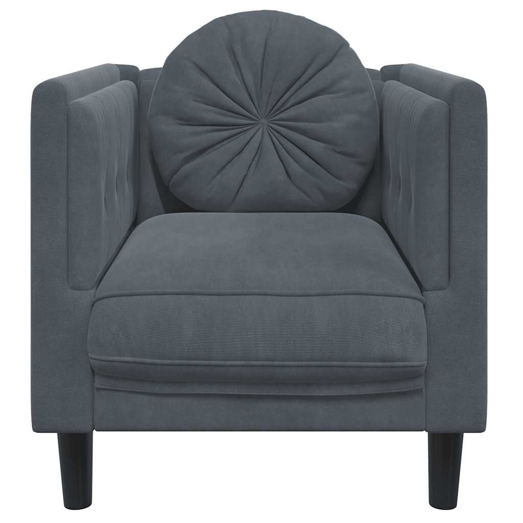 vidaXL Sofa Chair with Cushion Dark Grey Velvet