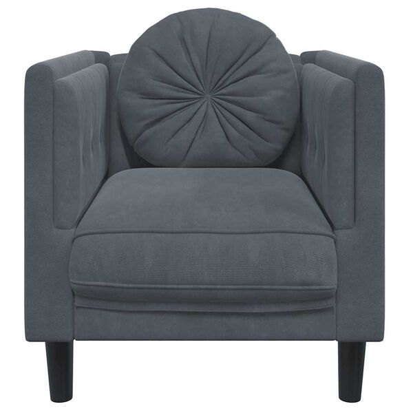 vidaXL Sofa Chair with Cushion Dark Grey Velvet