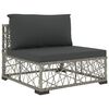 vidaXL 10 Piece Garden Lounge Set with Cushions Poly Rattan Grey