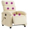 vidaXL Electric Massage Recliner Chair Cream Fabric