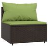 vidaXL 3 Piece Garden Lounge Set with Cushions Brown Poly Rattan
