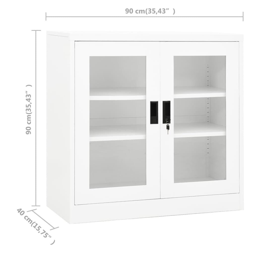 vidaXL Office Cabinet White 90x40x90 cm Steel