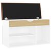 vidaXL Shoe Bench with Cushion White and Sonoma Oak 80x30x47 cm Engineered Wood