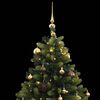 vidaXL Artificial Hinged Christmas Tree 300 LEDs & Ball Set 210 cm