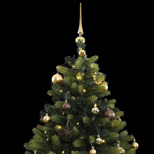vidaXL Artificial Hinged Christmas Tree 300 LEDs & Ball Set 210 cm