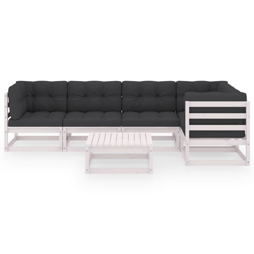 vidaXL 6 Piece Garden Lounge Set with Cushions Solid Pinewood