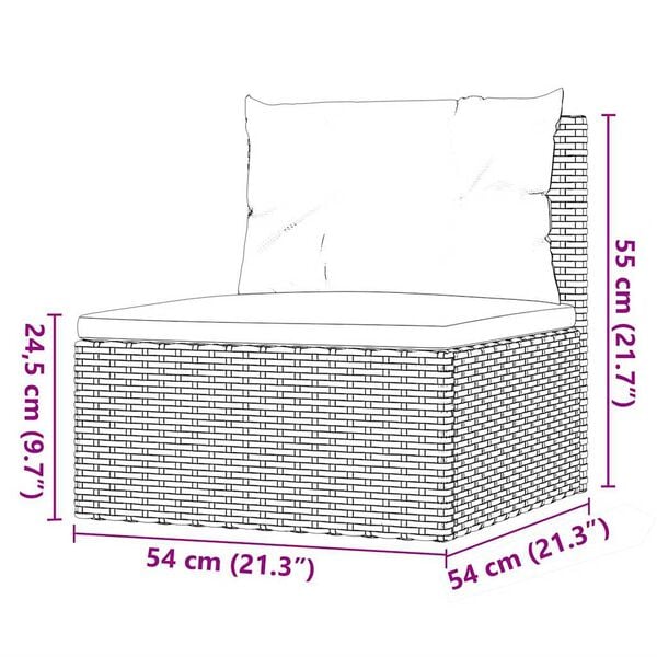vidaXL 4 Piece Garden Lounge Set with Cushions Black Poly Rattan